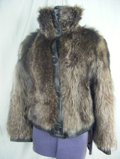 Erton Made IN Italy Fox Pelliccia Nero Agnello Bottoni Jacket-Bust 40 / XS-S