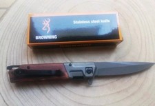 Coltello Browning Pieghevole Con Manico Legno Da327