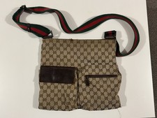 Borsa a tracolla vintage Gucci GG tela web linea sherry 169937