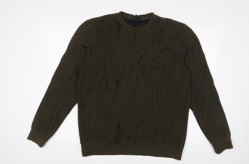Felpa pullover verde uomo
