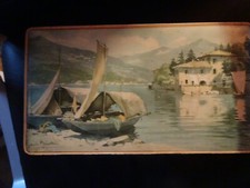 SILVIO BONELLI LAGO DI COMO ANTICA SCATOLA IN LATTA AMBROSOLI RONAGO CARA MOU
