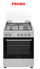 Cucina SCHAUB LORENZ 4 Fuochi a Gas Forno gas grill elettr. 60x60 Inox SS461GVEX