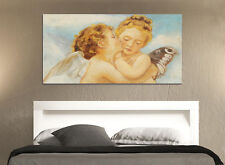 Quadro moderno Stampa solo Tela cm.120x60 Angioletti Abbraccio Arredo Casa