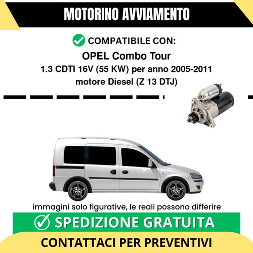Motorino avviamento opel combo - motorino,