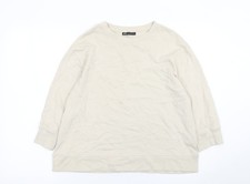 Felpa pullover girocollo Zara donna beige cotone M