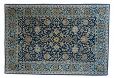 Tappeto Persiano Kashan D'epoca 210x143 con Certificato di Garanzia Fine Raro