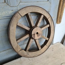 B9222 Bella, vecchia ruota per carro in legno duro | Diametro circa 41 cm