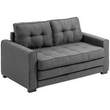 HOMCOM Divano Letto 2 Posti in Tessuto Imbottito con Molle 151x75x85cm Grigio