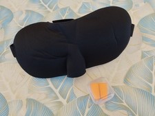 MASCHERINA OCCHI NOTTE MASCHERA DA VIAGGIO CON TAPPI ORECCHIE E SACCHETTO