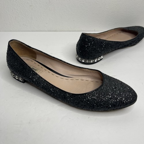 Balletto miu nero - miu, glitter