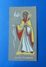 Santino Pochoir Manufatto Dipinto a mano Veniére San Florent Vescovo Vienne