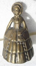 CAMPANA CAMPANELLA A FORMA DI DAMA DAMINA DELL’800 IN VECCHIO OTTONE OTTIMA /145