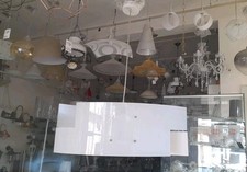 Lampadario In vetro bianco