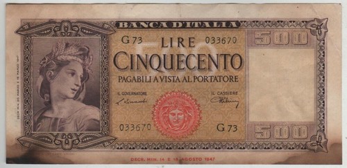 Italia banconota 500 lire - italia,