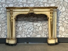 Cornice Decorativa Camino Finto Caminetto in legno laccato veneziano oro