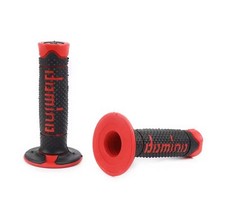 Manopole Domino Dsh Rosso Nero Moto Cross Enduro Pit Bike Off Road Super Grip