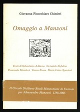 libro OMAGGIO A MANZONI
