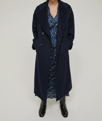 Cappotto doppiopetto blu - , in