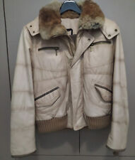 BOMBER GIUBBOTTO IN VERA PELLE CON CAPPUCCIO E  LAVORAZIONE ARTIGIANALE tg 54