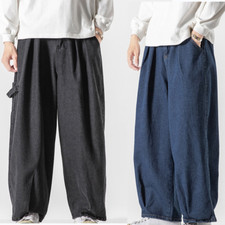 Pantaloni uomo denim larghi