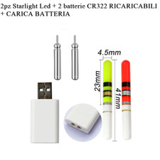 STARLIGHT A BATTERIA MISURA 4,5mm RICARICABILE PESCA NOTTURNA X GALLEGGIANTE