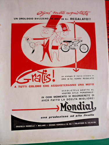 Pubblicità moto mòndial - pubblicità,