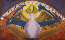 Bruno CECCOBELLI:La fortuna ruota, rovescio del tempo,acquaforte a colori, arte