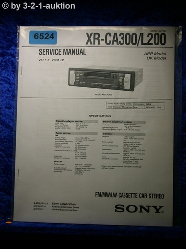 Sony manuale servizio xr - sony,