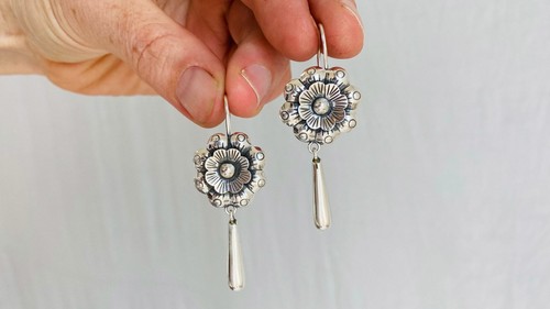 Orecchini fiori taxco - orecchini, argento
