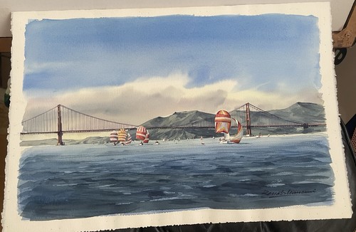 Orig acquerello dell - acquerello, dell'artista
