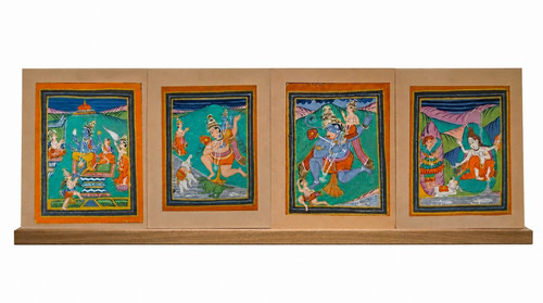 Set quattro dipinti indiani - set,