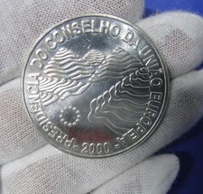 PORTOGALLO 1000 scudi ARGENTO 2000 monete commemorative KM#724 PRESIDENCY EUR...