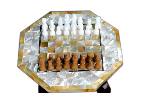 Scacchiera marmo bianco - 18",