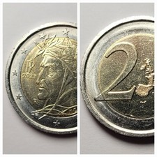 Moneta Da 2 Euro Del 2023 Dante Alighieri  Con Errore Di Conio