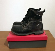 Stivaletti bambina con strass, fantasia stampa pitone, nero e grigio, n.37