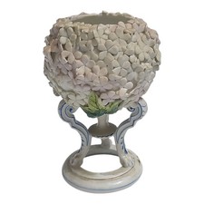 Statuina Porcellana Tipo MEISSEN Antica Bouquet Fiori Difetti Vintage '800 H13cm