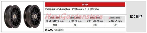 Puleggia tendicinghia mtd - puleggia,