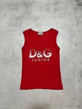 Canotta Dolce Gabbana Junior Vintage Logo D&G Rossa Bambina Taglia 6/116