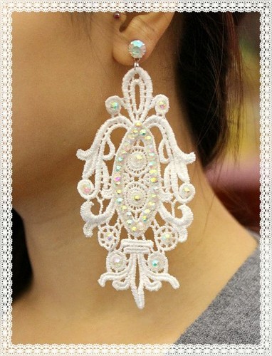 Orecchini pizzo macrame - orecchini,