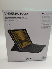 Logitech Custodia Universale per Tablet Folio con Tastiera Wireless, Bluetooth QWERTY