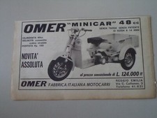 advertising Pubblicità 1966 MOTO OMER MINICAR 48 50