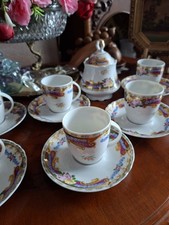 6 Tazzine Caffè Con Zuccheriera Porcellana T.Limoges  LG VINTAGE