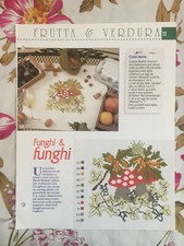 Schema punto croce Ricamo Frutta e verdura Funghi asciugapiatti grembiule cucina