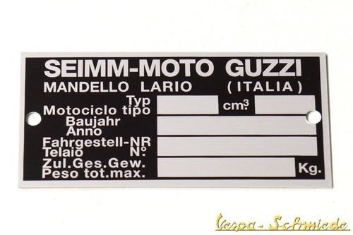Targa moto guzzi - targa, "seimm-moto