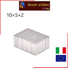 20 Pezzi NEODIMIO MAGNETE 10X5X2 mm. 2 KG. CALAMITA CALAMITE MAGNETI 
