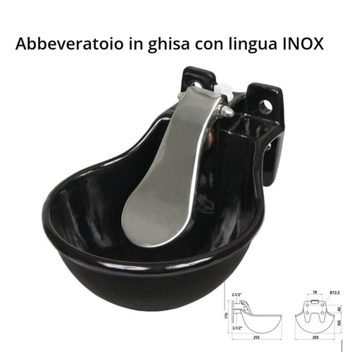 Abbeveratoio con lingua inox - abbeveratoio,