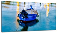 Quadro moderno Mare Azzurro Relax Barca Gozzo Stampa su Tela Arte Arredo Casa