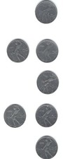 7 50 LIRE COINS - SMALL -