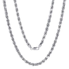 10k Bianco Massiccio Oro 4mm