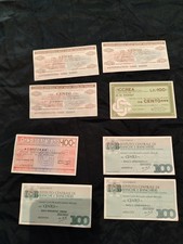 LOTTO 8 MINI ASSEGNI di varie Banche e Istituti ANNI 70 da Collezione
